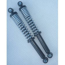 REAR SHOCK ABSORBERS - PAIR - BLACK WITH CHROME SPRINGS